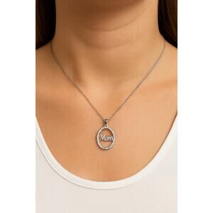 Giani Bernini Sterling Silver CZ “Mom” Pendant Necklace NWT